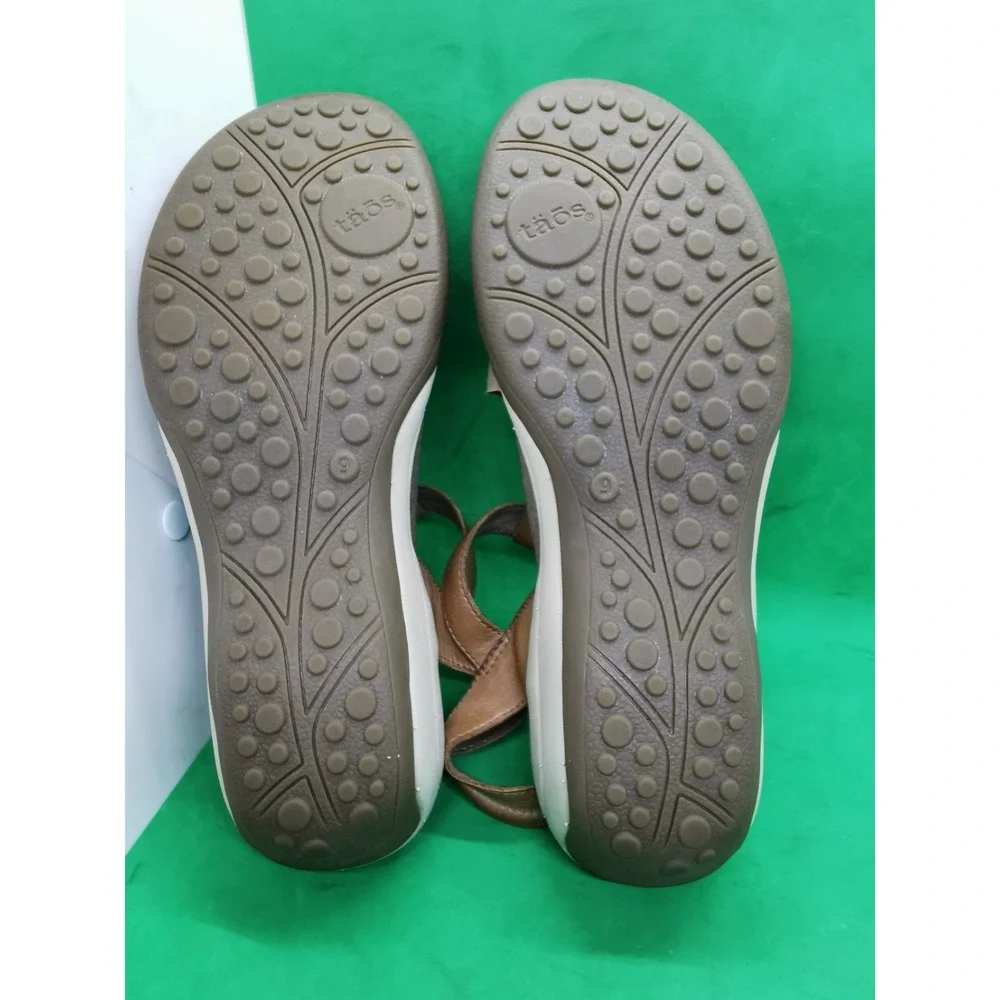 Taos Trophy 2 Sandals Womens Size 9 Adjustable Leather Strapy Shoes Comfort Tan